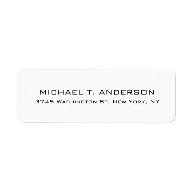 Plain Modern Black White Minimalist Label (Front)