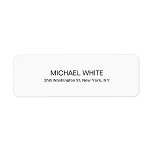 Plain Modern Black & White Minimalist Label