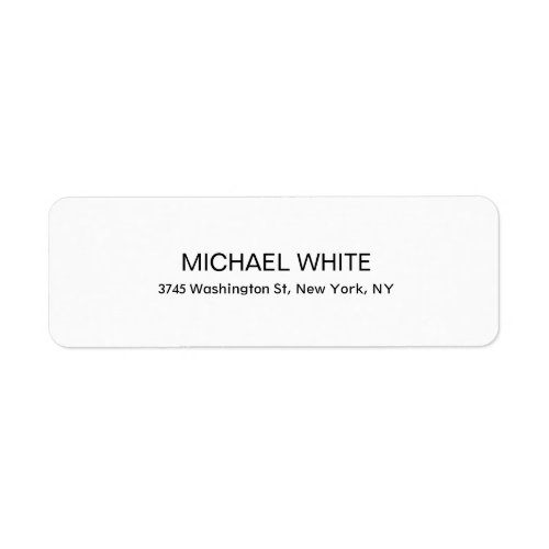 Plain Modern Black  White Minimalist  Label