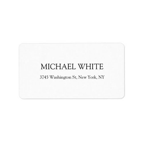 Plain Modern Black  White Minimalist Label