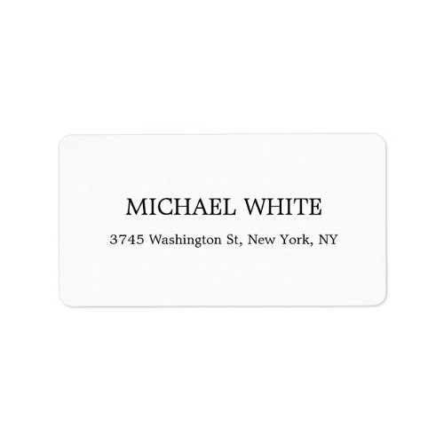 Plain Modern Black  White Minimalist Label