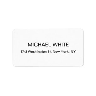 Plain Modern Black & White Minimalist Label