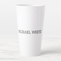 Plain Modern Black &amp; White Minimalist Latte Mug