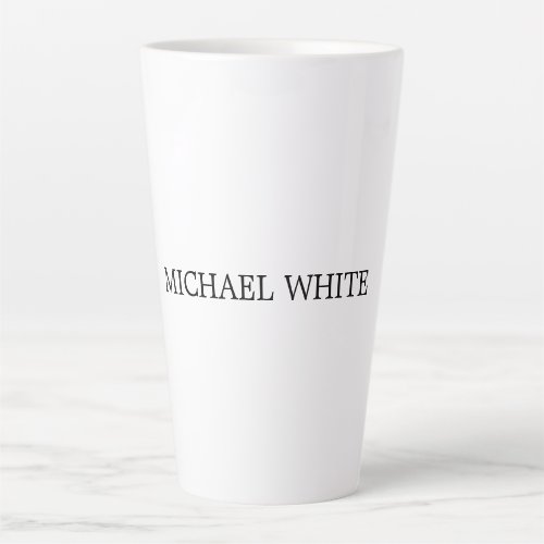 Plain Modern Black  White Minimalist Latte Mug