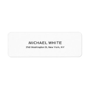Plain Modern Black White Minimalist Legible Label