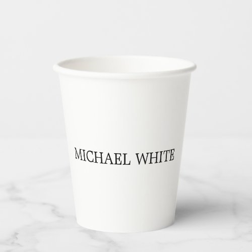 Plain Modern Black  White Minimalist Paper Cups