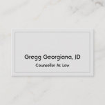 [ Thumbnail: Plain & Modern Counsellor at Law Business Card ]
