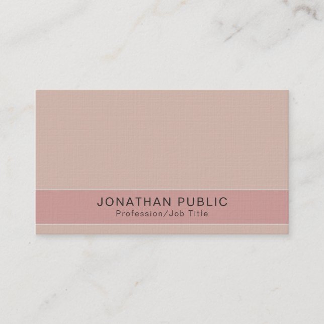 Plain Modern Elegant Colors Premium Linen Luxury Business Card (Front)