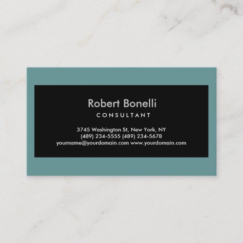 Plain Modern Grey Blue Consultant Business Card