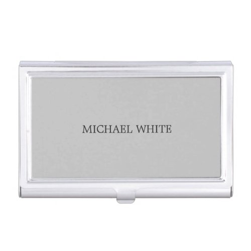 Plain Modern Grey Minimalist Business Card Case
