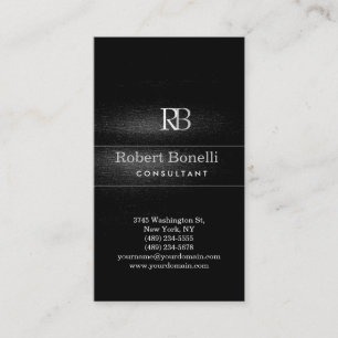 Plain Modern Grey Monogram Business Card