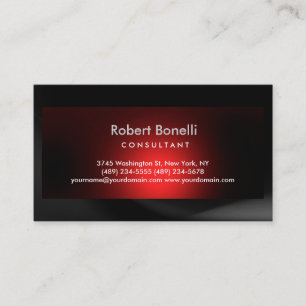Plain Modern Grey Red Consultant Business Card