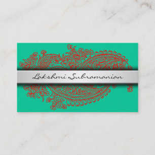 Plain Modern India Paisley Business Cards