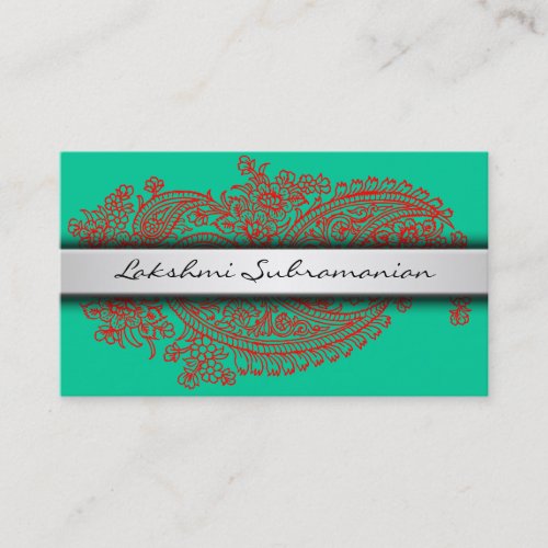 Plain Modern India Paisley Business Cards