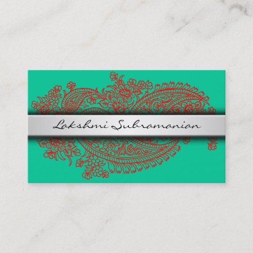 Customizable Plain Modern India Paisley Business Cards