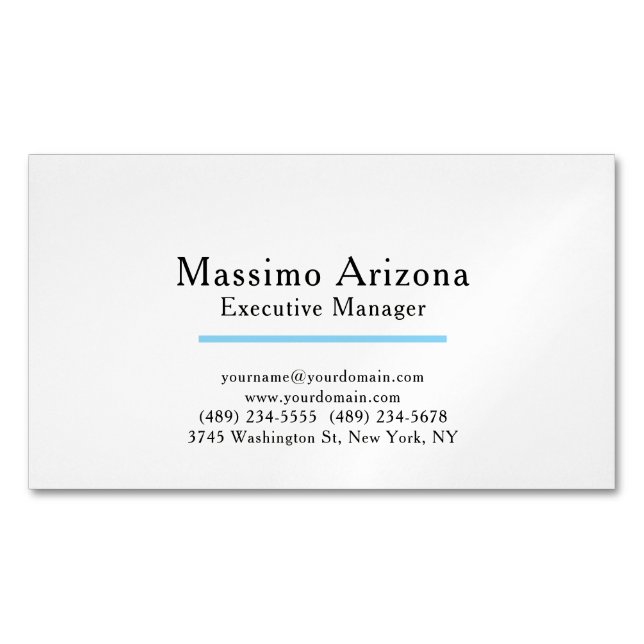 Plain Modern Minimalist  Business Card Magnet (Front)