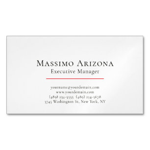 Plain Modern Minimalist  Business Card Magnet