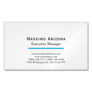 Plain Modern Minimalist Customizable Personal Business Card Magnet