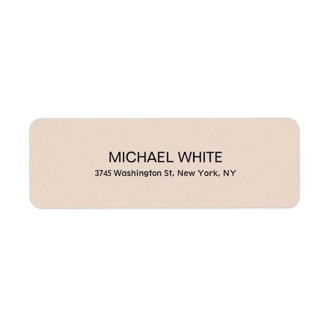 Plain Modern Minimalist Elegant Custom Label (Front)