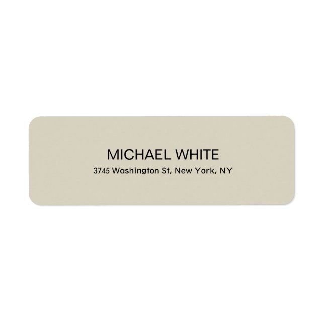 Plain Modern Minimalist Elegant Customized Label (Front)