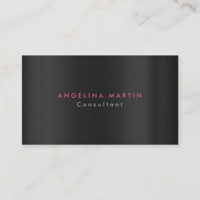 Plain Modern Minimalist Feminine Gray Original Business Card (Front)
