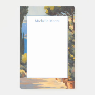 Plain Modern Minimalist Name Landscape Watercolor Post-it Notes