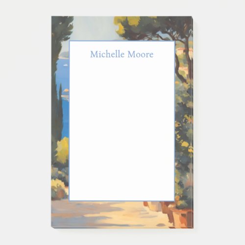 Plain Modern Minimalist Name Landscape Watercolor Post_it Notes