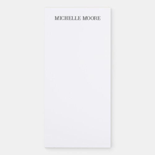 Plain Modern Minimalist Name Magnetic Notepad