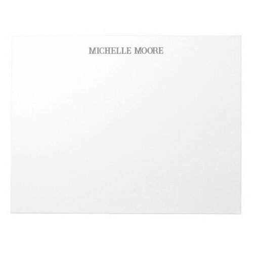 Plain Modern Minimalist Name Notepad