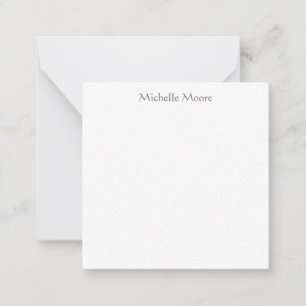 Plain Modern Minimalist Name Personalized Note Card