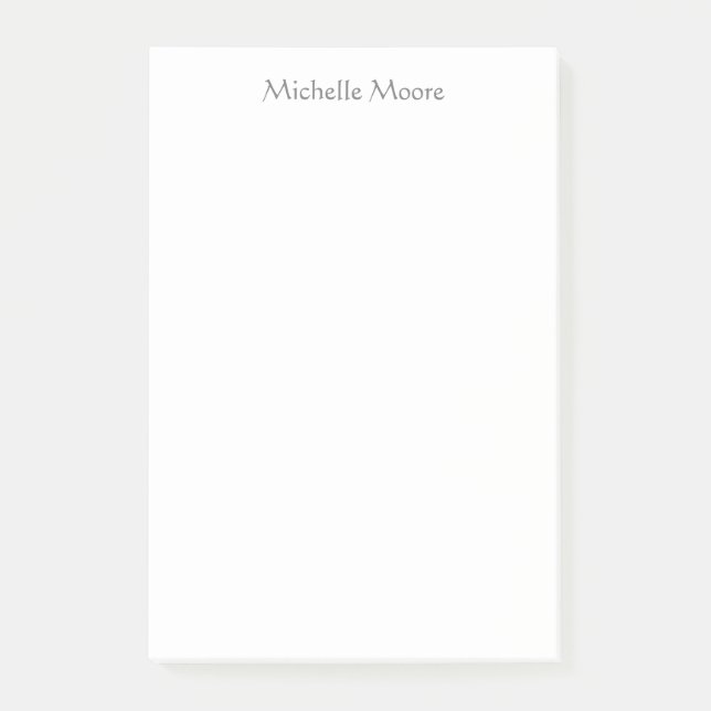 Plain Modern Minimalist Name Personalized Post-it Notes (Front)