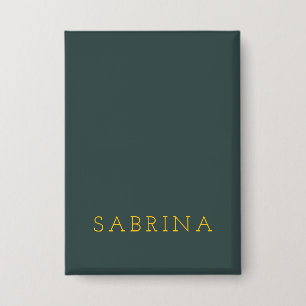Plain Modern Minimalist Own Name Dusty Green Button