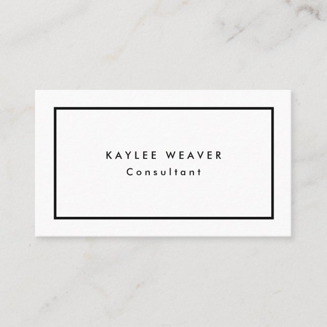 Plain Modern Minimalist Professional Business Card (Front)