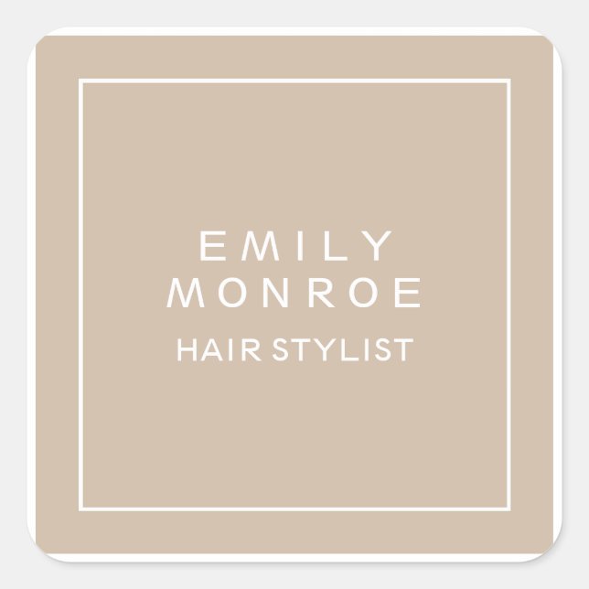 Plain Modern Minimalist Square Sticker (Front)