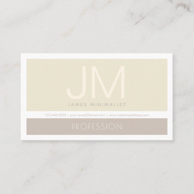 Plain Modern Minimalist | Taupe Earth-tones Business Card (Front)