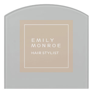 Plain Modern Minimalist Your Name Pastel Color Door Sign