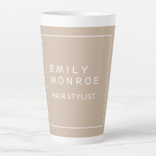 Plain Modern Minimalist Your Name Pastel Color Latte Mug