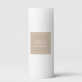 Plain Modern Minimalist Your Name Pastel Color Pillar Candle