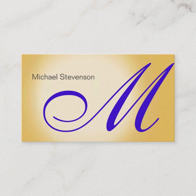 Plain Modern Monogram Business Card (Front)