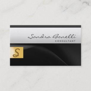 Plain Modern Monogram Consultant Business Card