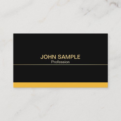 Plain Modern Professional Black Gold Elegant Business Card