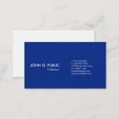 Plain Modern Professional Elegant Blue Design Business Card (Front/Back)