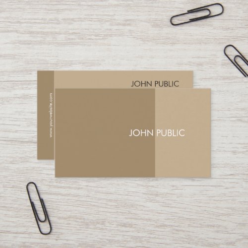 Plain Modern Professional Elegant Brown and Beige Business Card