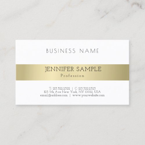 Plain Modern Professional Elegant Gold Look Sleek Business Card