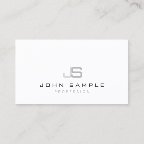 Plain Modern Professional Elegant Monogram Simple Business Card