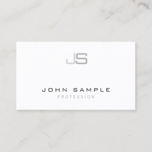Plain Modern Professional Elegant Monogram Simple Business Card