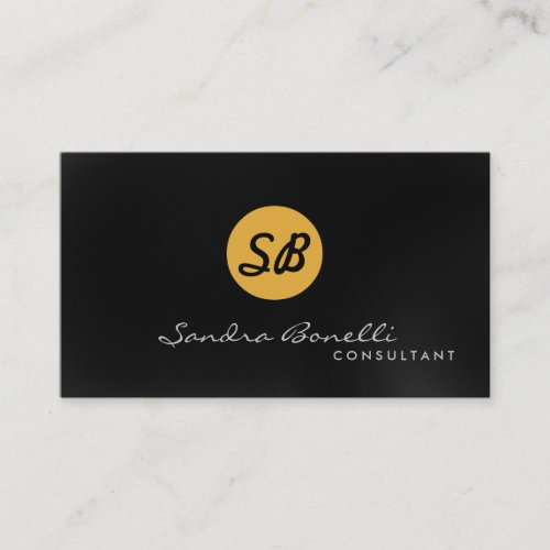 Plain Modern Professional Monogram Business Card