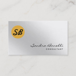 Plain Modern Professional Monogram Business Card