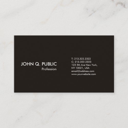 Plain Modern White Professional Simple Elegant Business Card