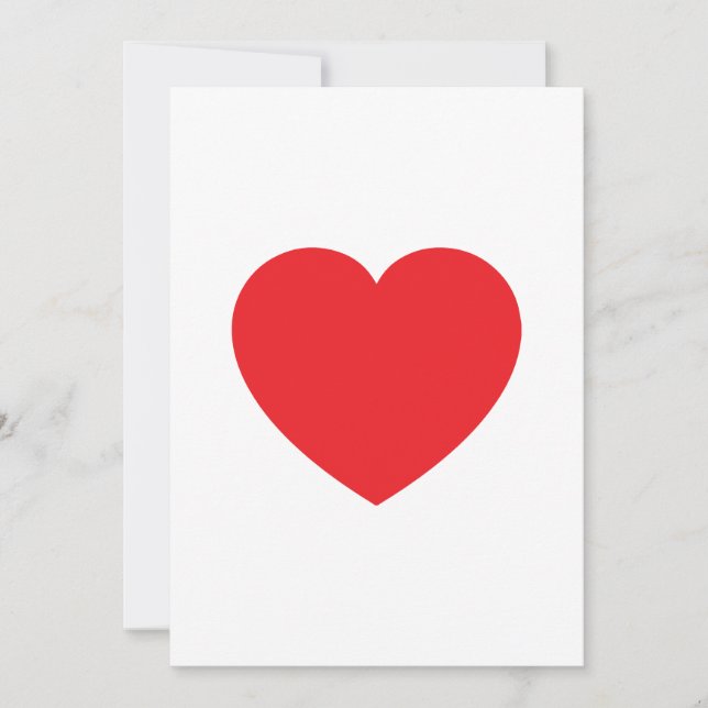 Plain Modern White Red Love Heart Graphic Thank You Card (Front)